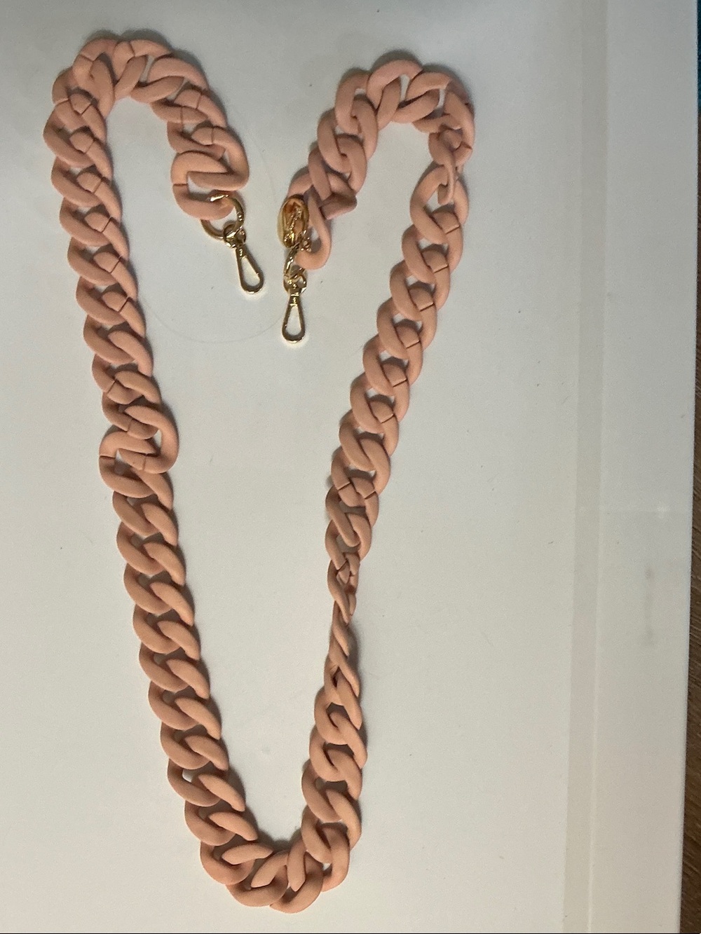 LaCoqueFrancaise Pink Chunky Chain Strap with Gold Hardware